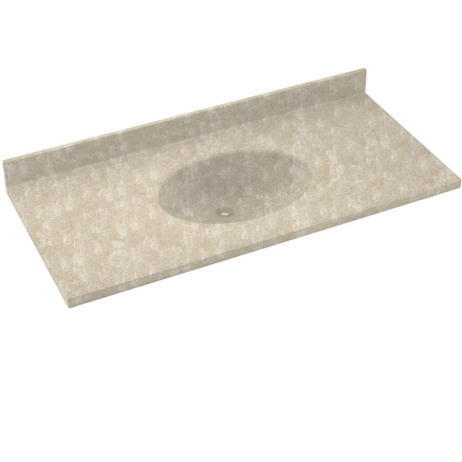 Swanstone CH02225.126 Chesapeake Cloud Bone Solid Surface Intergral Single Sink Bathroom Vanity Top (Common: 25-in x 22-in; Actual: 25-in x 22-in)