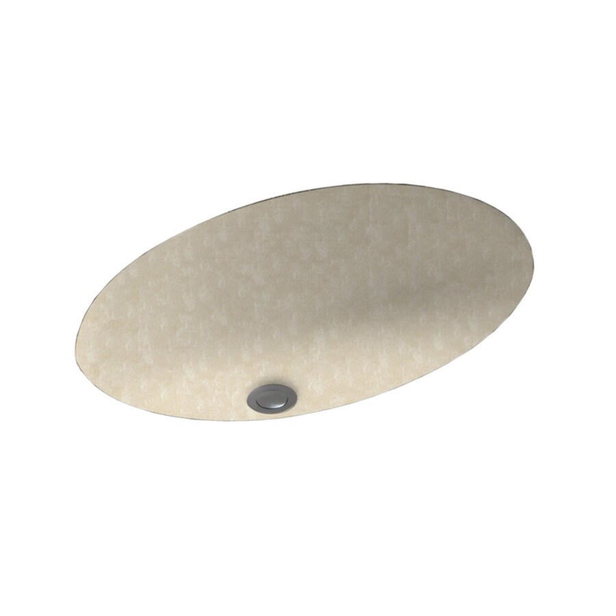 Swanstone UL01613.126 Cloud Bone Solid Surface Undermount Oval Bathroom Sink with Overflow