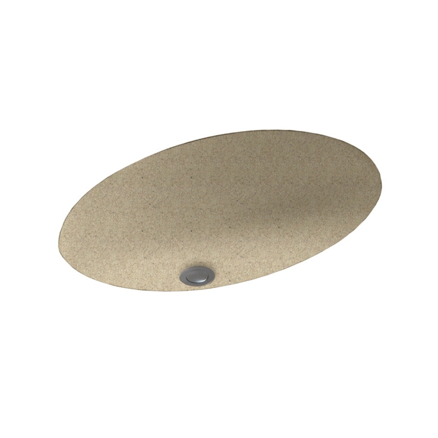 Swanstone UL01613.122 Prairie Solid Surface Undermount Oval Traditional Bathroom Sink with Overflow Drain (16-in x 19.625-in)