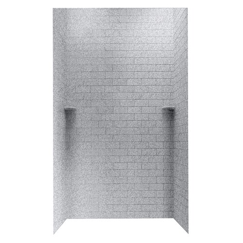 Swanstone Gray Granite Solid Surface Shower Wall Surround Side and Back