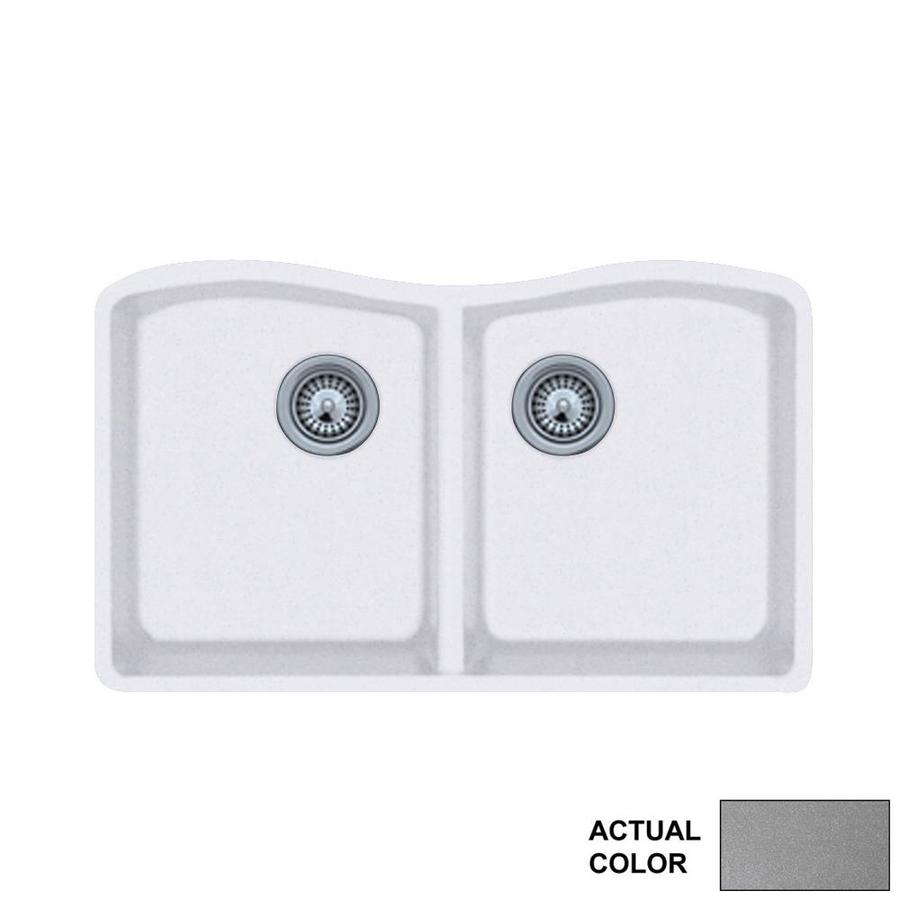 ... in Metallico Double-Basin Granite Undermount Residential Kitchen Sink