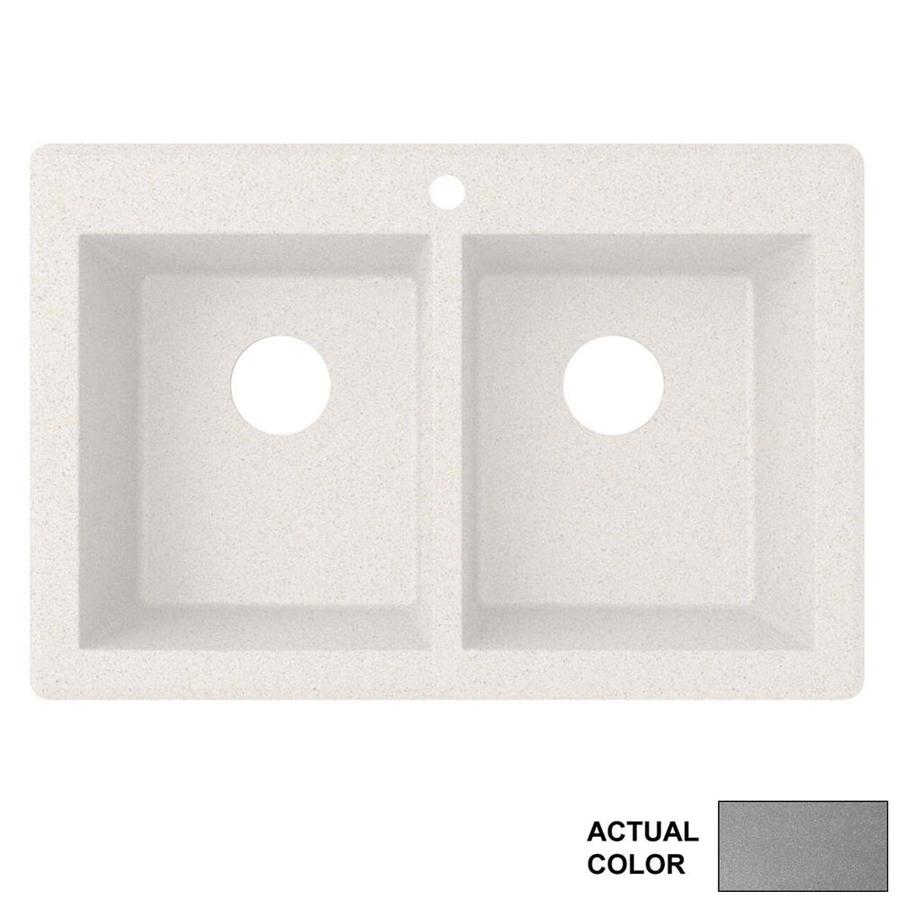 Swanstone 33 In X 22 Metallico Double Basin Granite Drop Swanstone 33 In X 22 Metallico Double Basin Granite Drop