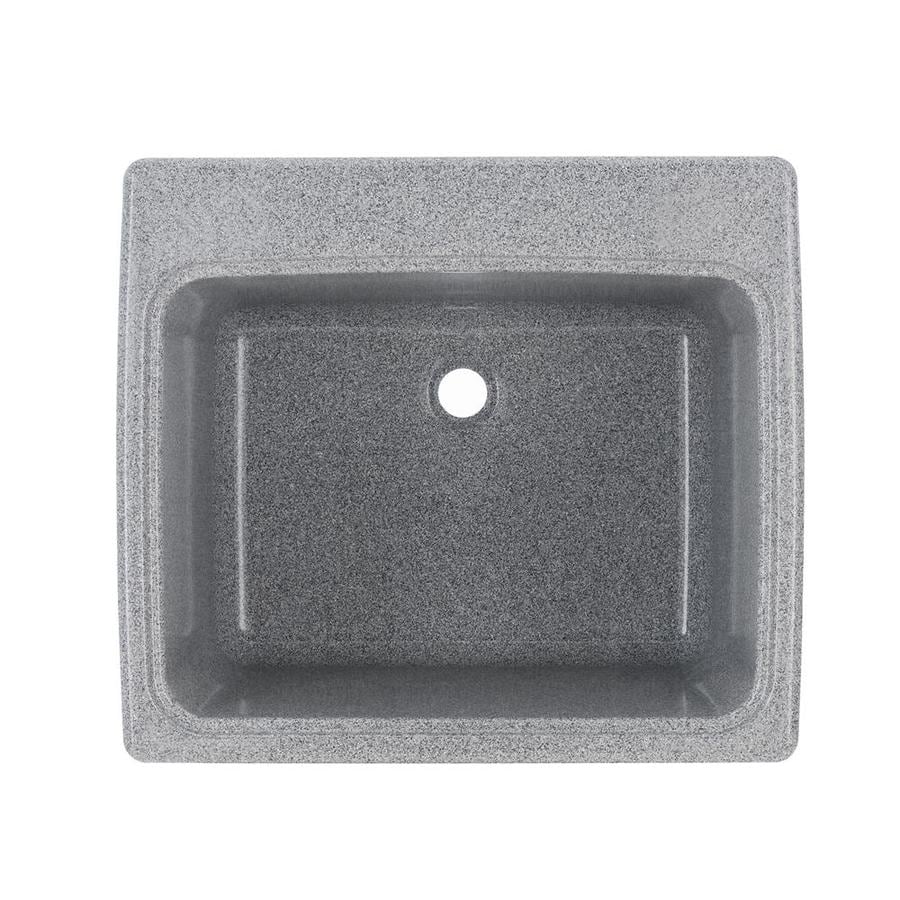 Swan 25 In X 22 In 1 Basin Gray Granite Self Rimming Composite