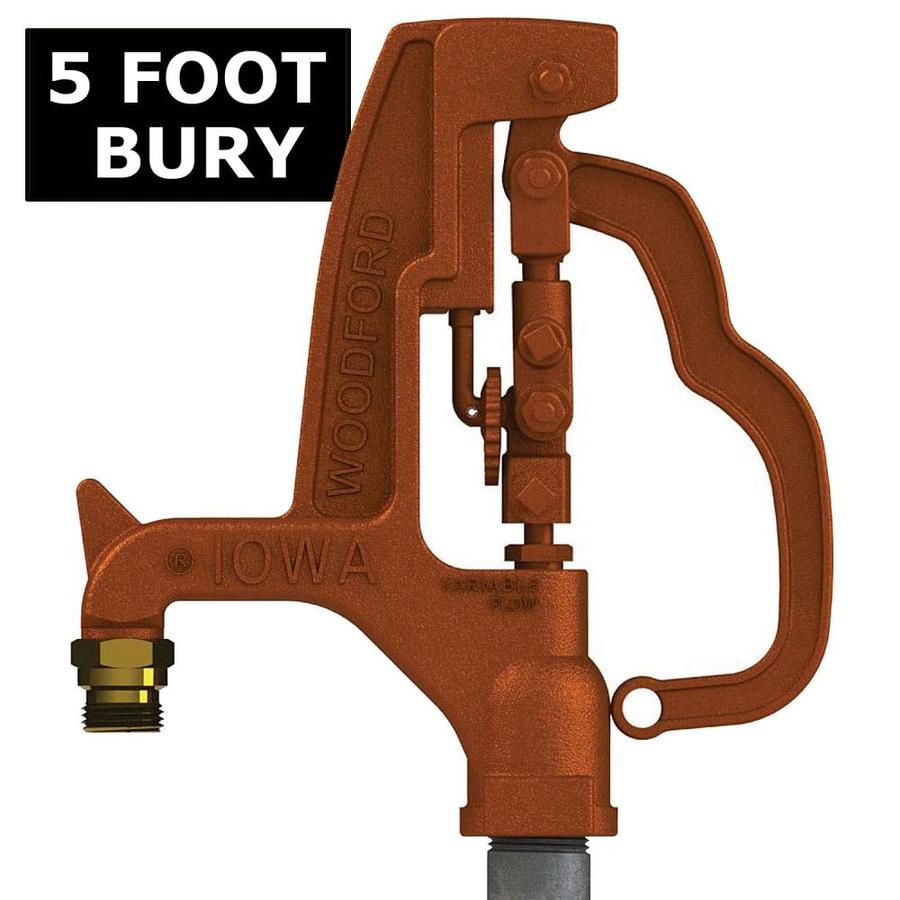 Woodford Y1-5 Y1 Yard Hydrant 5-ft Bury Depth 3/4-in Female Orange Brass Hydrant