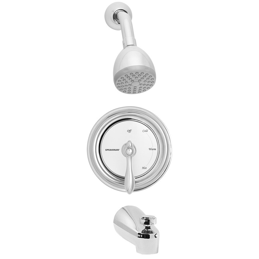 Speakman SM-4030 Sentinel Mark II Regency Polished Chrome 1-Handle Bathtub and Shower Faucet with Single Function Showerhead