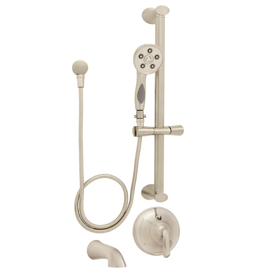 Speakman SM-7450-P-BN Caspian Brushed Nickel 1-Handle Tub and Shower Faucet with Multi-Function Showerhead
