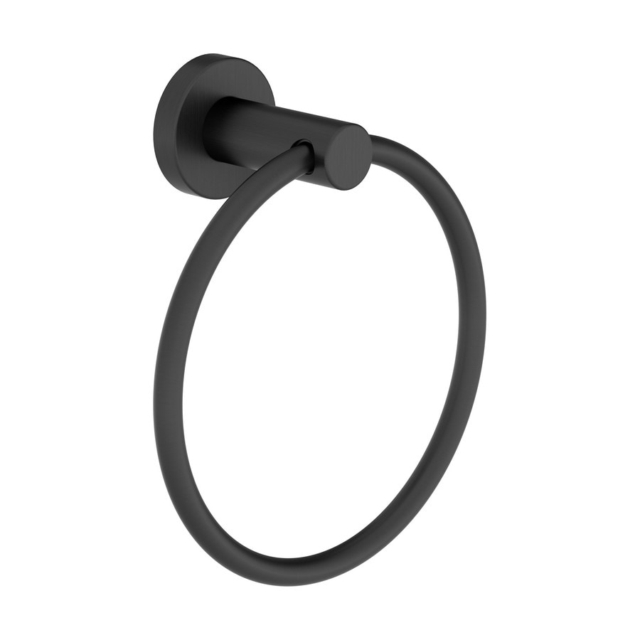 Symmons Dia Matte Black Wall Mount Towel Ring in the Towel Rings ...