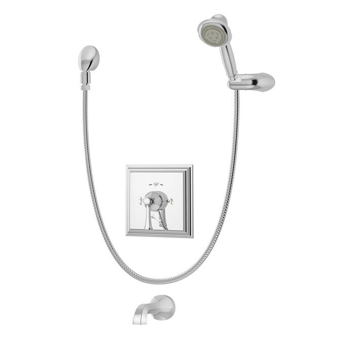 Symmons Canterbury Satin Nickel 1-Handle Commercial Bathtub and Shower Faucet with Valve