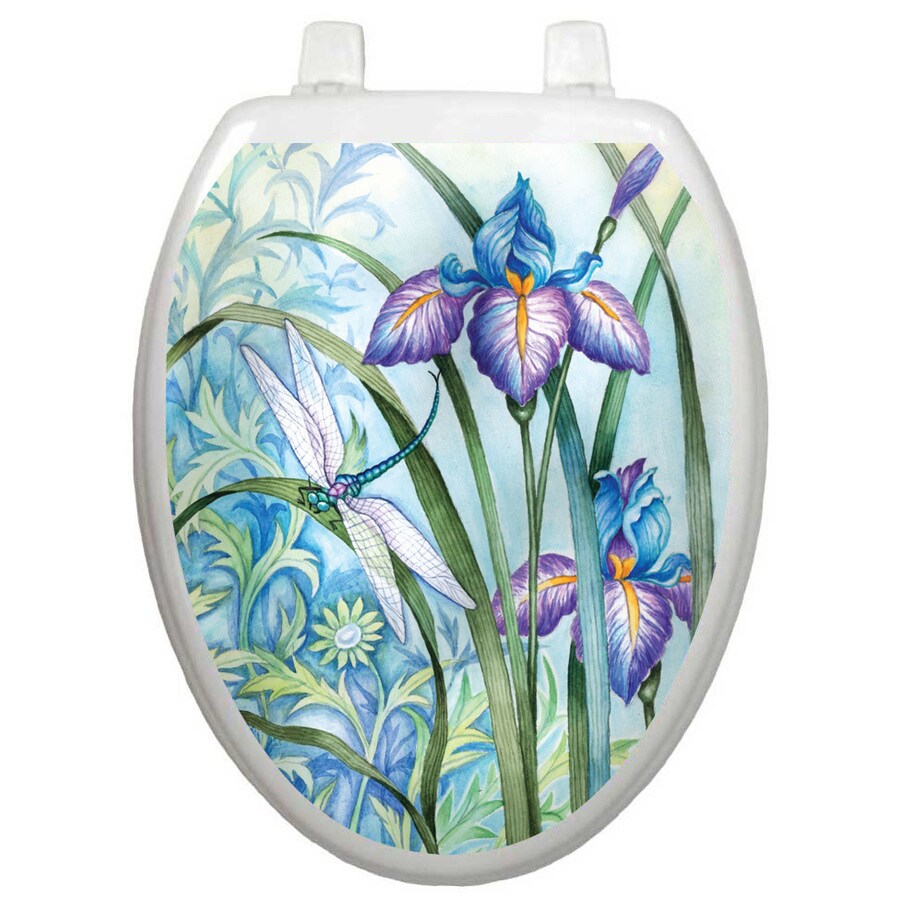 Toilet Tattoos Iris Beauty Elongated Toilet Lid Decal at