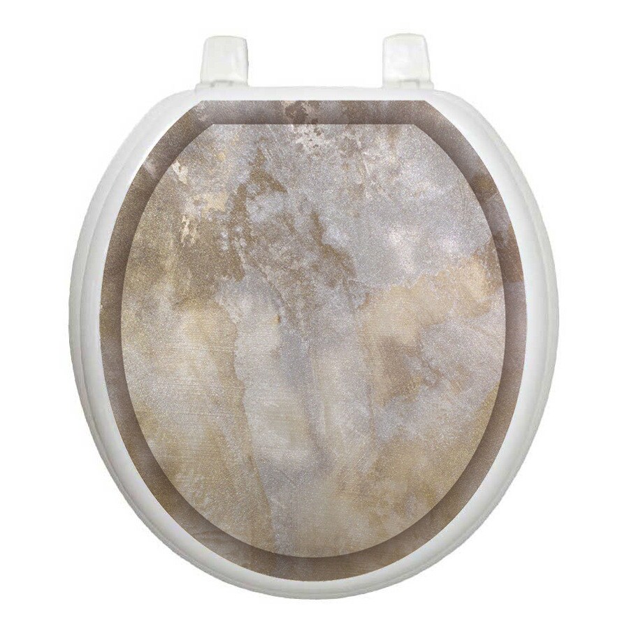 Toilet Tattoos Silver Stone Round Toilet Lid Decal in the Toilet Lid Decals department at