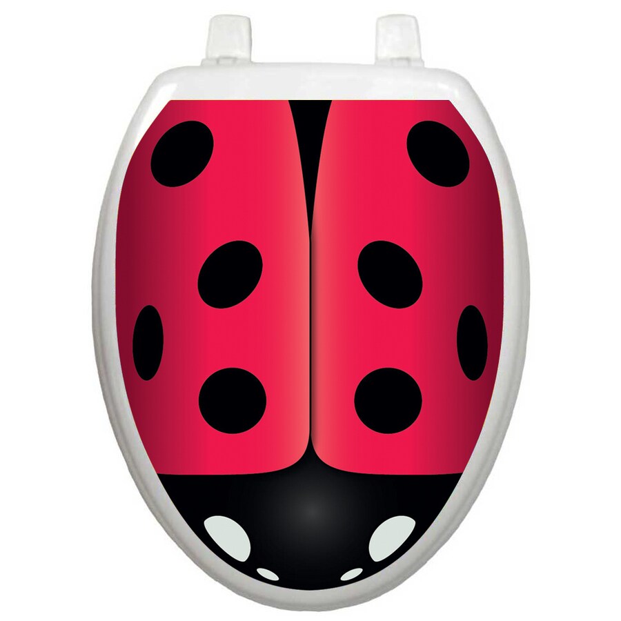Toilet Tattoos Ladybug Elongated Toilet Lid Decal at