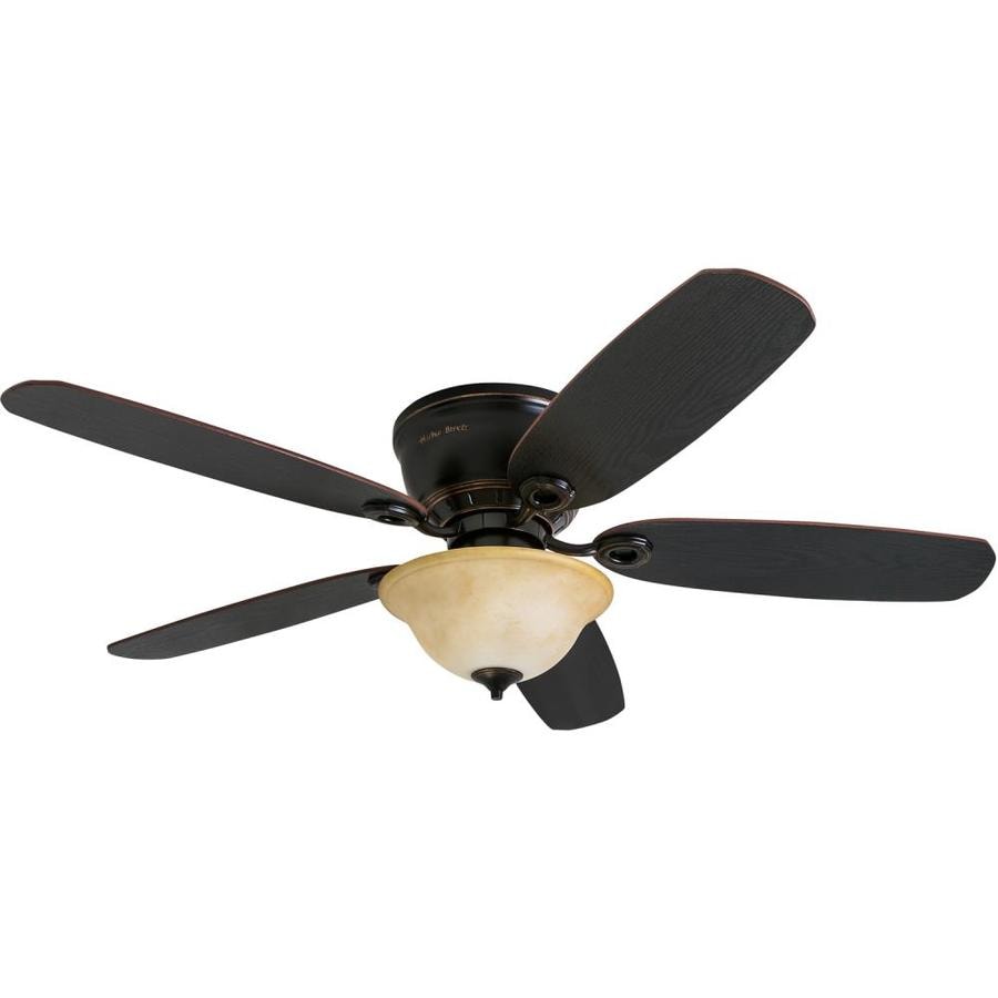 Pawtucket 52 In Oil Rubbed Bronze Led Indoor Flush Mount Ceiling Fan With Light Kit And Remote 5 Blade