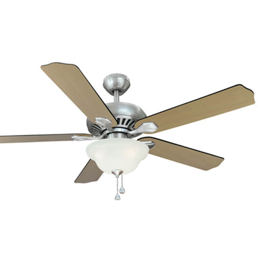 Crosswinds 52 In Brushed Nickel Indoor Ceiling Fan With Light Kit And Remote 5 Blade