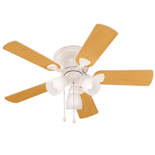 Centreville 42 In White Indoor Flush Mount Ceiling Fan With Light Kit 5 Blade