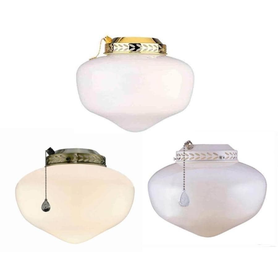 Breeze 1-Light White and Antique Brass Incandescent Ceiling Fan Light ...