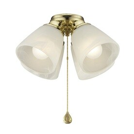 Harbor Breeze 4-Light Bright brass Incandescent Ceiling Fan Light Kit with Alabaster Glass/Shade