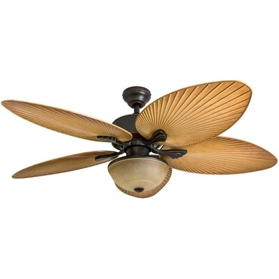 Chalmonte 52 In Oil Rubbed Bronze Indoor Outdoor Ceiling Fan With Light Kit And Remote 5 Blade