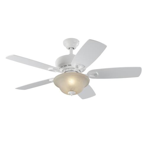 Sage Cove 44 In White Indoor Ceiling Fan With Light Kit 5 Blade