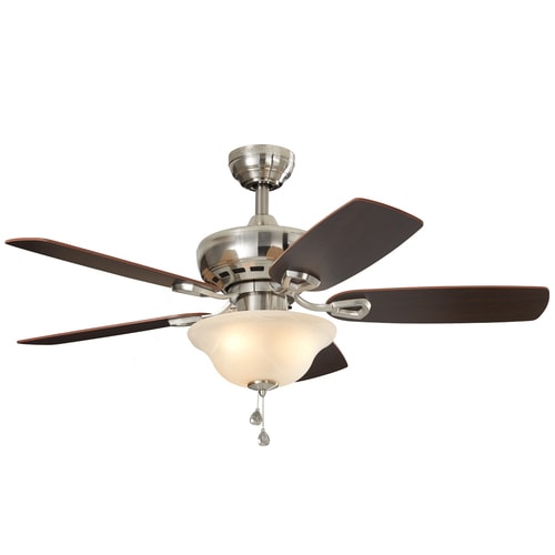 Harbor Breeze Sage Cove 44 In Satin Nickel Indoor Ceiling Fan With Light Kit 5 Blade At Lowes Com