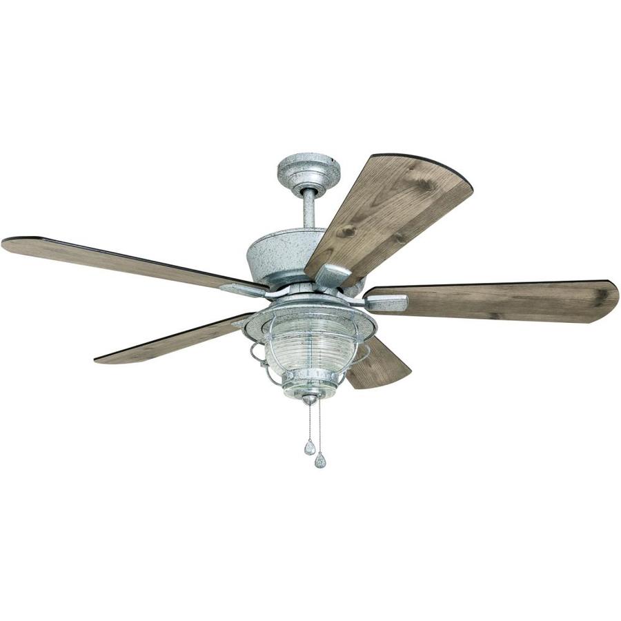 Harbor Breeze Merrimack 52 In Distressed Gray Led Indoor Outdoor Ceiling Fan With Light Kit 5 Blade At Lowes Com
