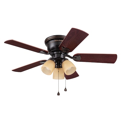 Centreville 42 In Oil Rubbed Bronze Led Indoor Flush Mount Ceiling Fan With Light Kit 5 Blade