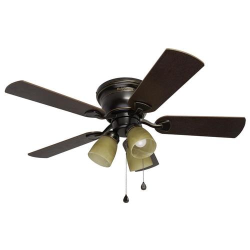 Harbor Breeze Centreville 42 In Oil Rubbed Bronze Led Indoor Flush Mount Ceiling Fan With Light Kit 5 Blade At Lowes Com