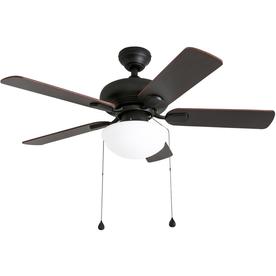 Photo 1 of (USED AND MISSING GLASS AND REMOTE) Harbor Breeze Caratuk River 42-in Oil Rubbed Bronze Indoor Ceiling Fan with Light Kit