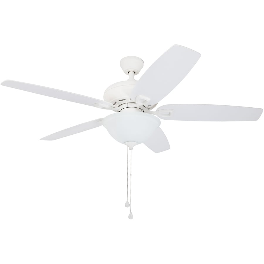 Coastal Creek 52 In White Indoor Ceiling Fan With Light Kit 5 Blade