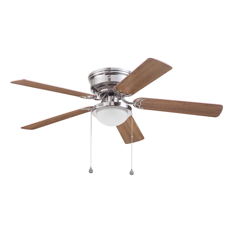 Armitage 52 In Brushed Nickel Led Indoor Flush Mount Ceiling Fan With Light Kit 5 Blade