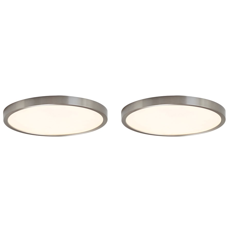 Project Source 2-Pack 10-in Brushed Nickel Transitional Integrated LED Flush Mount Light ENERGY STAR