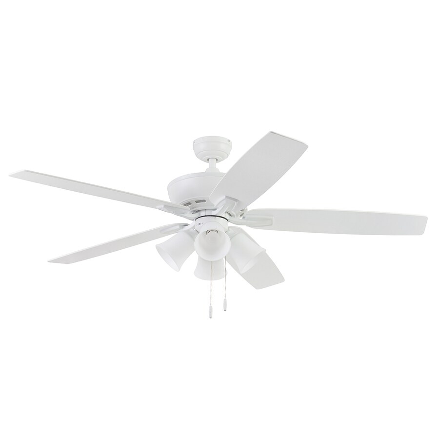 Harbor Breeze Macon Bay White 62-in LED Indoor Ceiling Fan (5-Blade) in ...