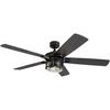 Honeywell Bonterra 52-in Matte Black LED Indoor Ceiling Fan with Light ...