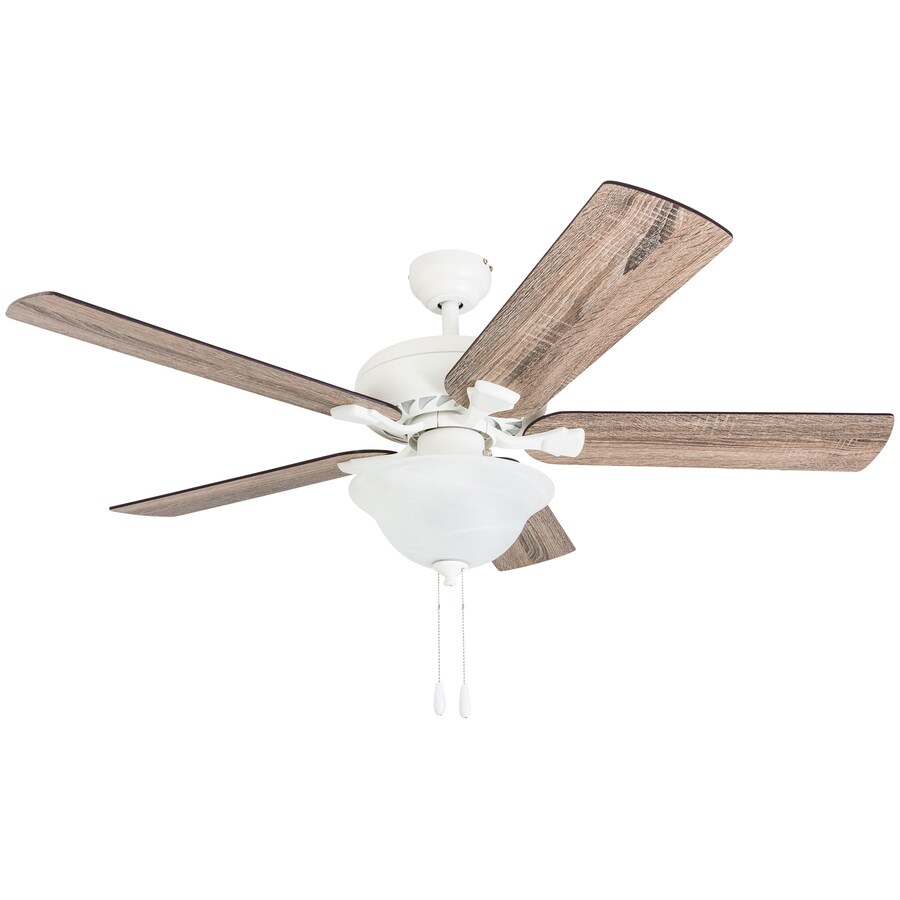 Palm Coast Moon Ridge 52-in Matte White LED Indoor Ceiling Fan with Light Kit and Remote