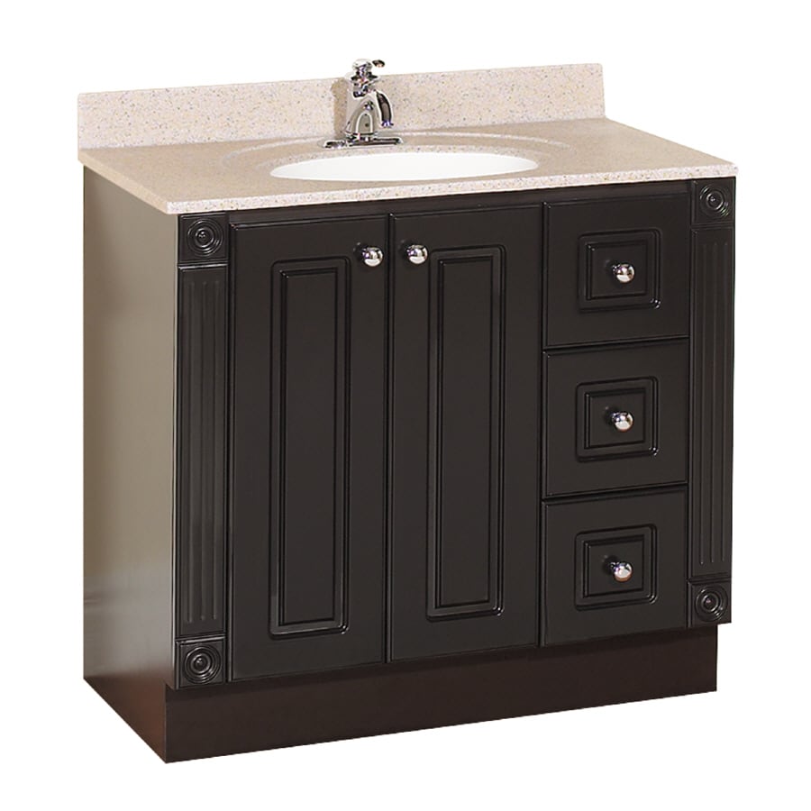Magick Woods 37in W x 22in D Cappuccino Single Sink Vanity Top at