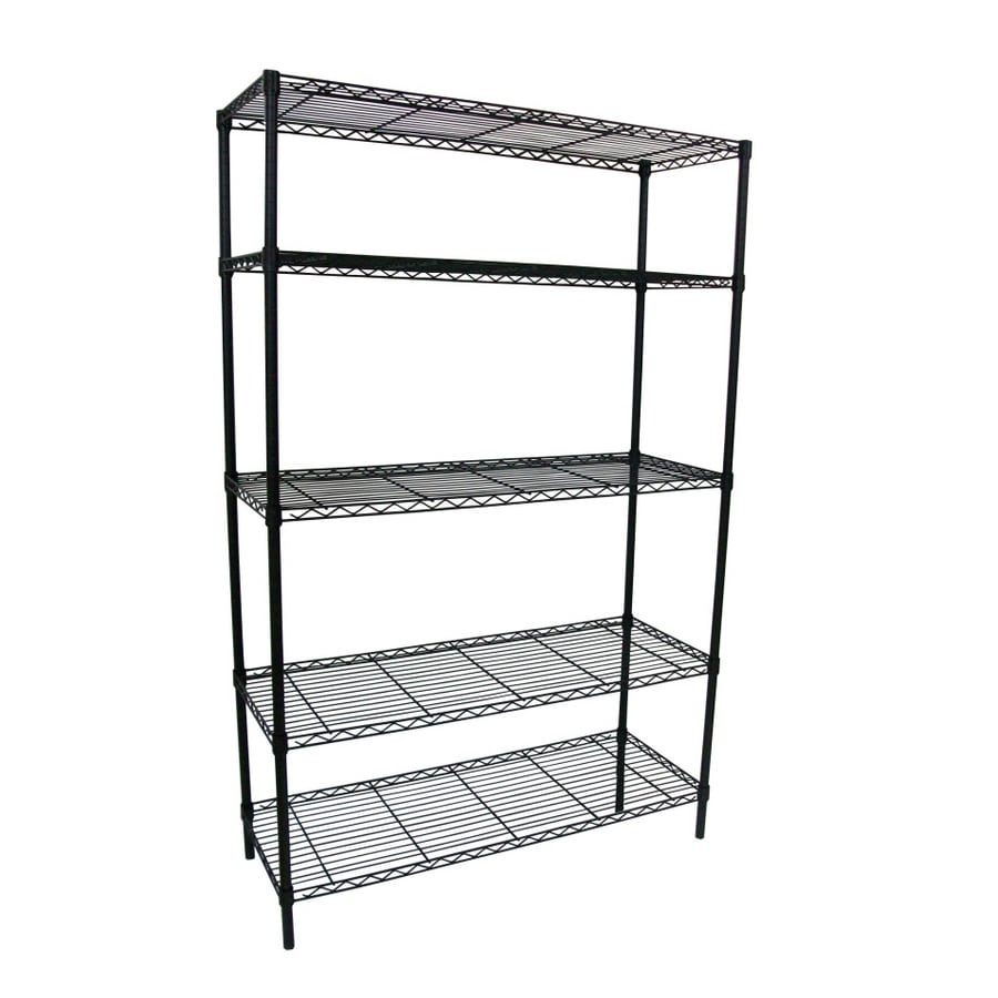 Style Selections 74in H x 48in W x 18in D 5Tier Steel Freestanding Shelving Unit at