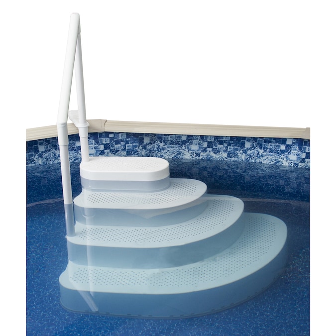 Blue Wave Wedding Cake 54-in Polyethylene Drop-in Pool Steps with Hand Rails For Wedding Cake Pool Steps