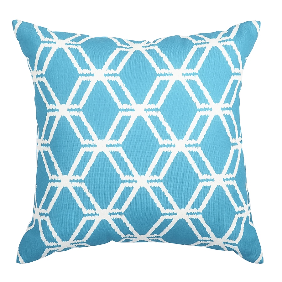 Garden Treasures Blue and White Texture Square Lumbar Outdoor