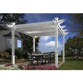 Avalon 10 x 10 Louvered Vinyl Pergola - White