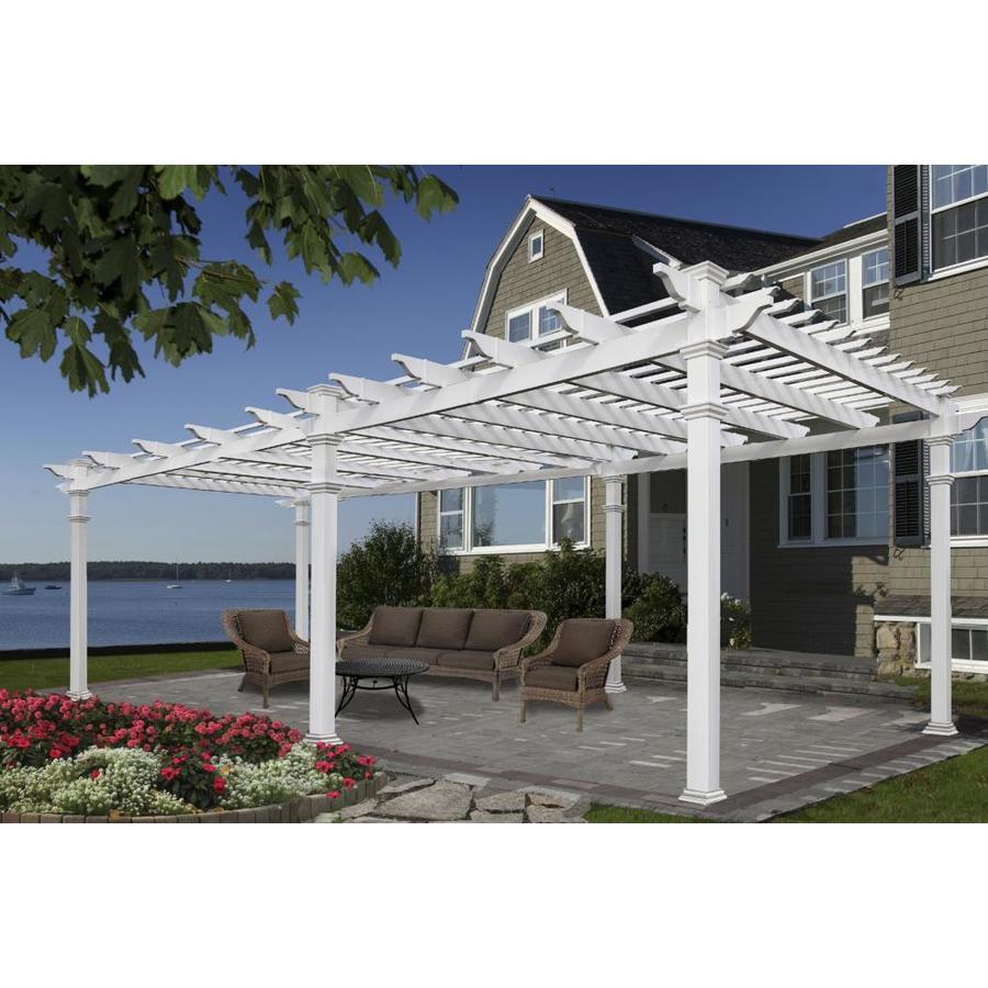 Vita 12-ft W x 12-ft L x 8-ft 10-in White Plastic Freestanding Pergola ...