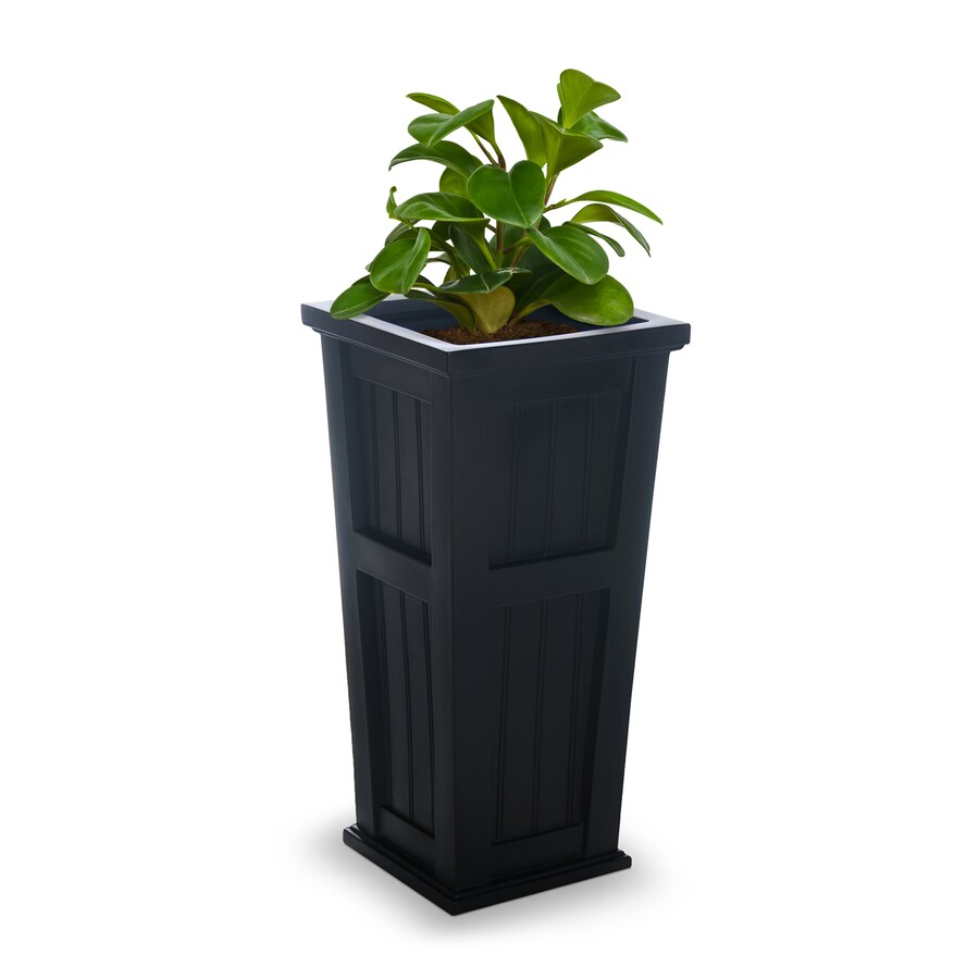 Shop Mayne 15.5-in W x 32-in H Black Resin Self Watering 