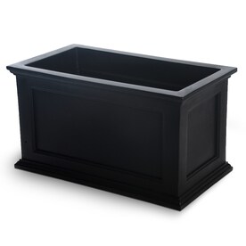 Pots Planters At Lowes Mayne 36 In W X 20 H Black Resin Self Watering Rectangular Planter