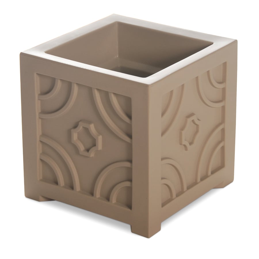Mayne 16in W x 16in H Clay Resin Self Watering Square Planter at