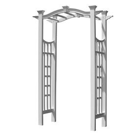 UPC 673995681334 product image for New England Arbors 49-in W x 99.25-in H White/ Vinyl Pergola Style Arbor with A  | upcitemdb.com