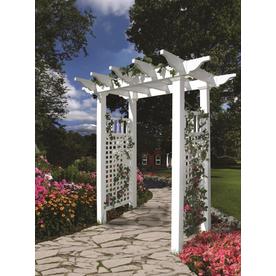 UPC 673995842261 product image for New England Arbors 81-in W x 86-in H White Vinyl Garden Arbor Garden Arbor | upcitemdb.com