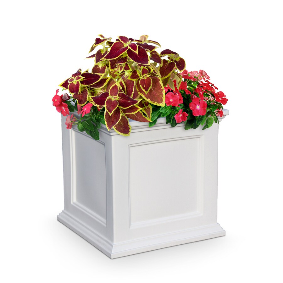 Mayne 28 In W X H White Resin Square Planter At Lowes Mayne 28 In W X H White Resin Square Planter
