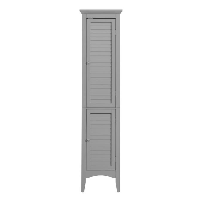 Elegant Home Fashions Glancy Wooden Linen Tower Cabinet with Storage, .Gray