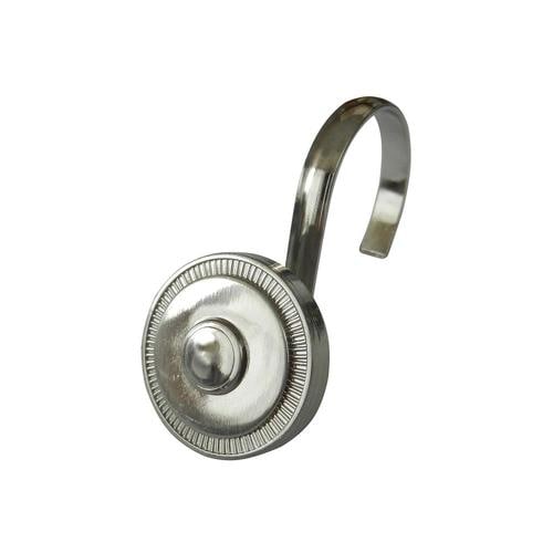 Elegant Home Fashions 12Pack Shield Satin Nickel Single Shower Hooks