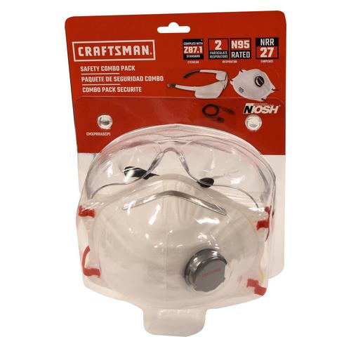 CRAFTSMAN Craftsman Combo Eyewear/Respirator Kit Plastic Safety Glasses