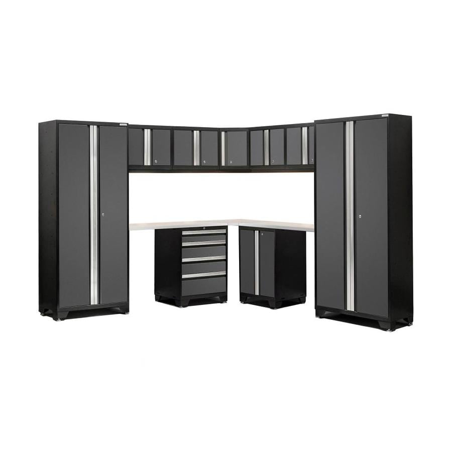 Bold 3 0 99 In W X 77 In H Jet Black Frames With Charcoal Gray Doors Steel Garage Storage System