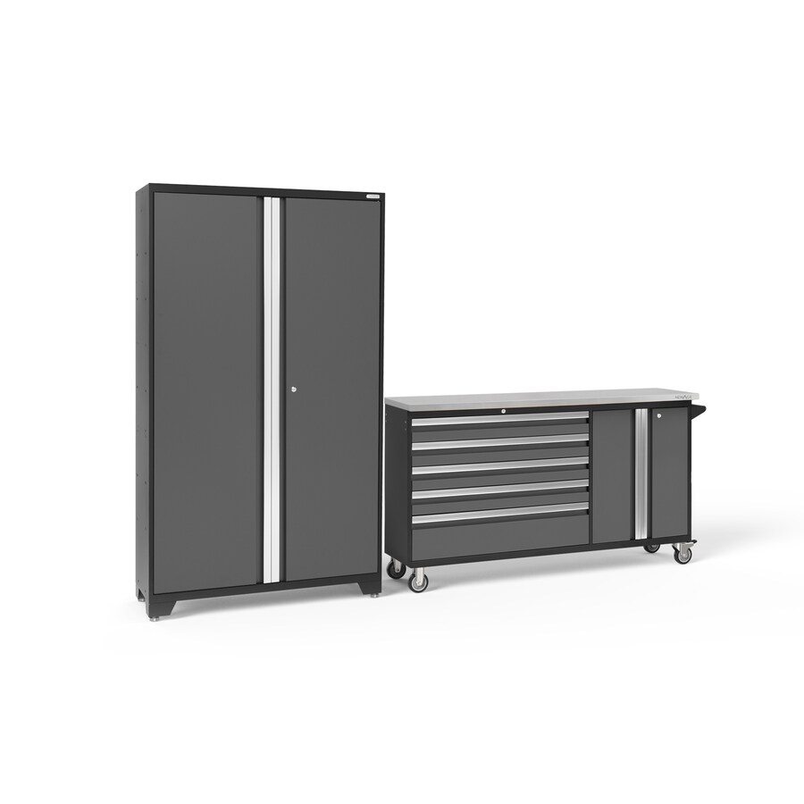 Newage Products Bold Series 104 In W X 77 25 In H Charcoal Gray Steel Garage Storage System In The Garage Storage Systems Department At Lowes Com
